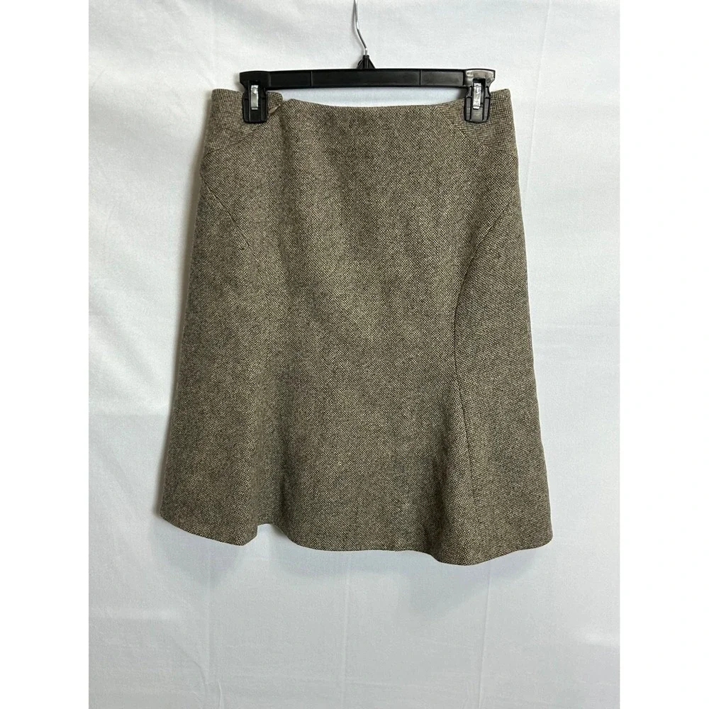 NWT Max Studio Wool Blend Tweed A-Line Skirt Grey Black 4308P17 Size 2